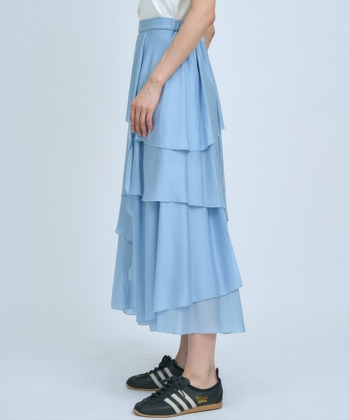 AND COUTURE(アンドクチュール)の「アシンメトリーシフォンラッフルスカート(スカート・レディース・ベージュ/ネイビー/オフホワイト/ブルー・SMALL/MEDIUM)」の11枚目の写真
