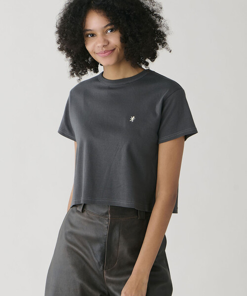 GYMPHLEX（ジムフレックス）の「Gymphlex | スムースコットン コンパクトTシャツ WOMEN（Tシャツ/カットソー・レディース・ライトグレー/チャコール/ライトグリーン・14）」の6枚目の写真