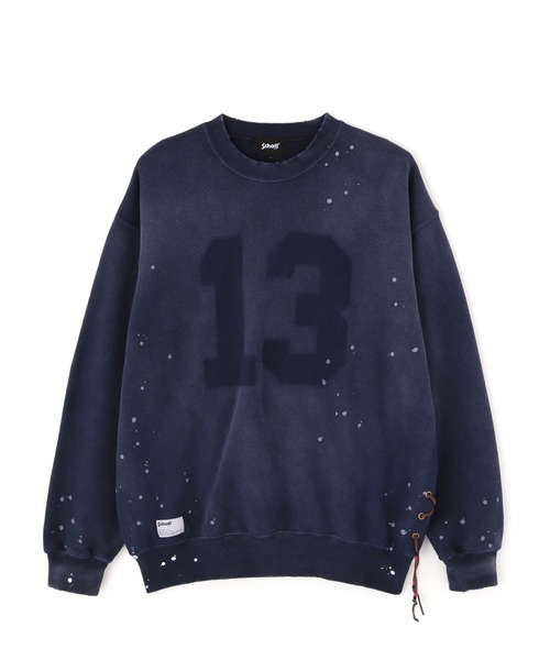 Schott（ショット）の「Schott/ショット/ASING CREW SWEAT “13”/エイジング クルー スウェット "13"（スウェット・メンズ・ブラック/ネイビー/ダークグリーン・M/L/XL/2XL）」の5枚目の写真