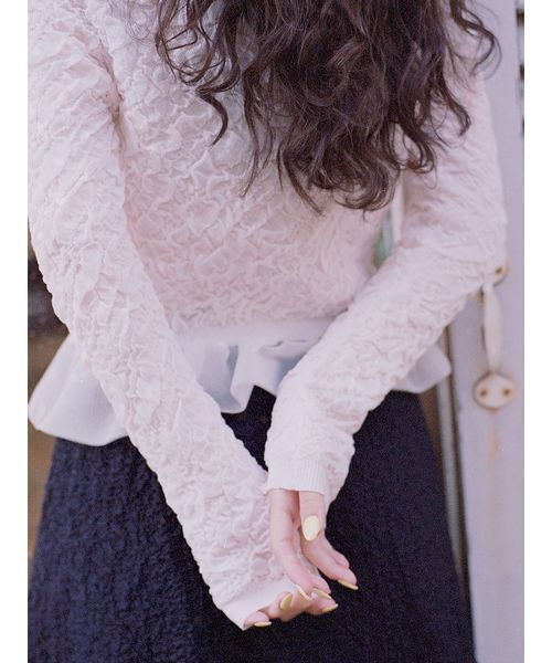 FURFUR(ファーファー)の「クリンクルシアーカーディガン(カーディガン/ボレロ・レディース・ピンク/ブラック/ミント・F)」の13枚目の写真