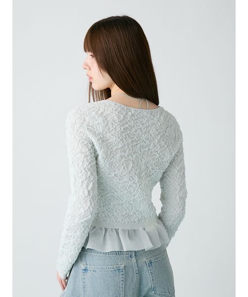 FURFUR(ファーファー)の「クリンクルシアーカーディガン(カーディガン/ボレロ・レディース・ピンク/ブラック/ミント・F)」の10枚目の写真