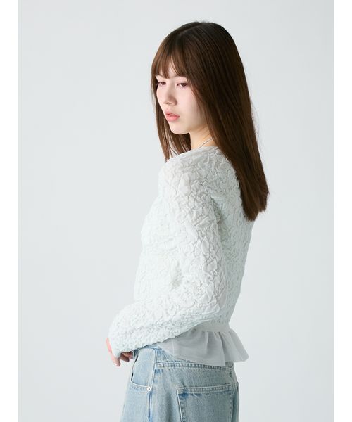 FURFUR(ファーファー)の「クリンクルシアーカーディガン(カーディガン/ボレロ・レディース・ピンク/ブラック/ミント・F)」の9枚目の写真
