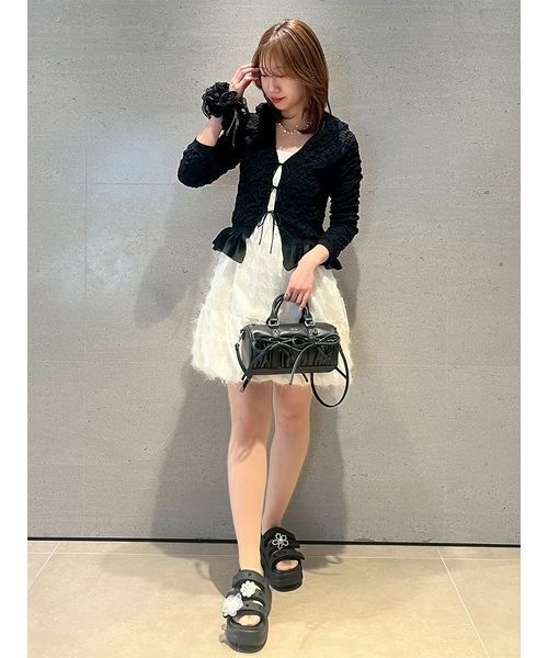 FURFUR(ファーファー)の「クリンクルシアーカーディガン(カーディガン/ボレロ・レディース・ピンク/ブラック/ミント・F)」の7枚目の写真