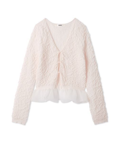 FURFUR(ファーファー)の「クリンクルシアーカーディガン(カーディガン/ボレロ・レディース・ピンク/ブラック/ミント・F)」の5枚目の写真