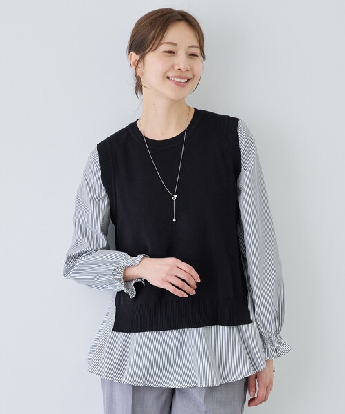 Jayro(ジャイロ)の「バックスリットニットベスト&ブラウス(その他トップス・レディース・ブラック/ネイビー/ブラック系その他/グレー/ブルー系その他・FREE)」の3枚目の写真