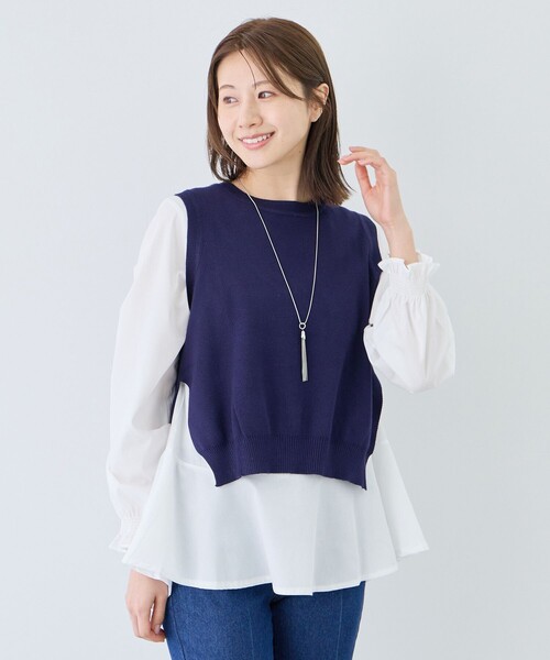 Jayro(ジャイロ)の「バックスリットニットベスト&ブラウス(その他トップス・レディース・ブラック/ネイビー/ブラック系その他/グレー/ブルー系その他・FREE)」の5枚目の写真