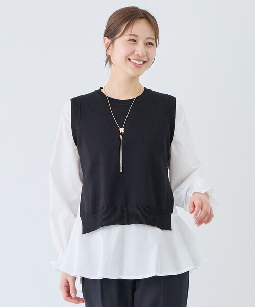 Jayro(ジャイロ)の「バックスリットニットベスト&ブラウス(その他トップス・レディース・ブラック/ネイビー/ブラック系その他/グレー/ブルー系その他・FREE)」の2枚目の写真