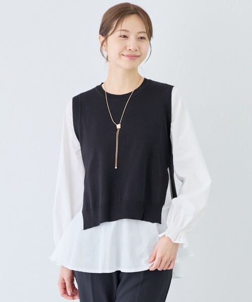 Jayro(ジャイロ)の「バックスリットニットベスト&ブラウス(その他トップス・レディース・ブラック/ネイビー/ブラック系その他/グレー/ブルー系その他・FREE)」の6枚目の写真