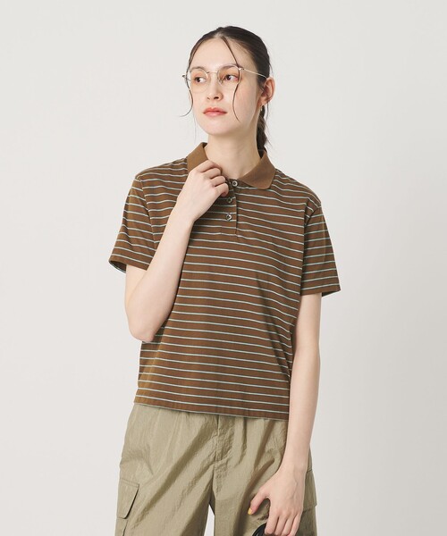 BEAUTY&YOUTH UNITED ARROWS（ビューティーアンドユースユナイテッドアローズ）の「コットンポリエステル ボーダー ポロシャツ（ポロシャツ・レディース・ブラウン/ロイヤルブルー/ケリーグリーン・FREE）」の2枚目の写真