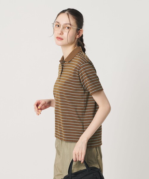 BEAUTY&YOUTH UNITED ARROWS（ビューティーアンドユースユナイテッドアローズ）の「コットンポリエステル ボーダー ポロシャツ（ポロシャツ・レディース・ブラウン/ロイヤルブルー/ケリーグリーン・FREE）」の4枚目の写真
