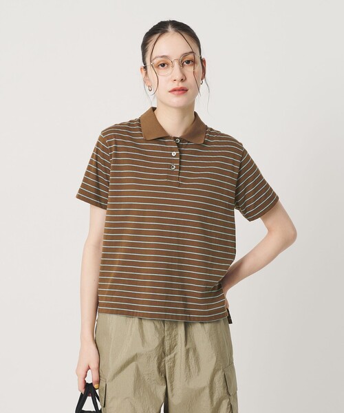 BEAUTY&YOUTH UNITED ARROWS（ビューティーアンドユースユナイテッドアローズ）の「コットンポリエステル ボーダー ポロシャツ（ポロシャツ・レディース・ブラウン/ロイヤルブルー/ケリーグリーン・FREE）」の5枚目の写真