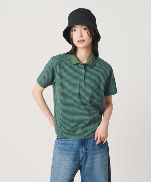 BEAUTY&YOUTH UNITED ARROWS（ビューティーアンドユースユナイテッドアローズ）の「コットンポリエステル ボーダー ポロシャツ（ポロシャツ・レディース・ブラウン/ロイヤルブルー/ケリーグリーン・FREE）」の7枚目の写真