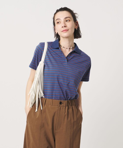 BEAUTY&YOUTH UNITED ARROWS（ビューティーアンドユースユナイテッドアローズ）の「コットンポリエステル ボーダー ポロシャツ（ポロシャツ・レディース・ブラウン/ロイヤルブルー/ケリーグリーン・FREE）」の11枚目の写真