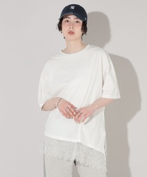 レースアシメヘムTシャツ