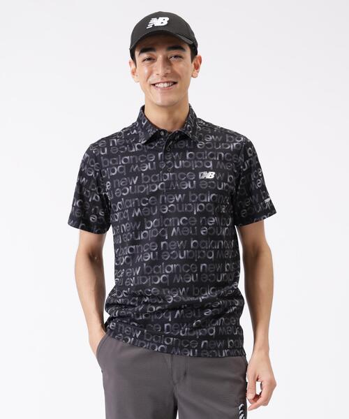 New Balance Golf(ニューバランスゴルフ)の「【new balance golf】グラデーションボーダーロゴ柄 半袖 カラーシャツ (MENS)(シャツ/ブラウス・メンズ・ブルー系その他/ブラック/ホワイト/グレー系その他・LARGE/XX-LARGE/MEDIUM/X-LARGE)」の1枚目の写真