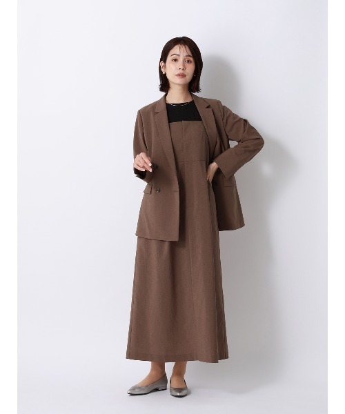 SUIT SQUARE(スーツスクエア)の「キャミワンピース/ウォッシャブル/UVカット/BREEZE COOL/無地/BIYORI UP(ワンピース・レディース・ベージュ/ブラウン・40/38)」の18枚目の写真
