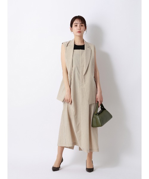 SUIT SQUARE(スーツスクエア)の「キャミワンピース/ウォッシャブル/UVカット/BREEZE COOL/無地/BIYORI UP(ワンピース・レディース・ベージュ/ブラウン・40/38)」の16枚目の写真