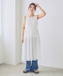 セール】《Adit to link》リネン混襟＋2WAYワンピース（ワンピース