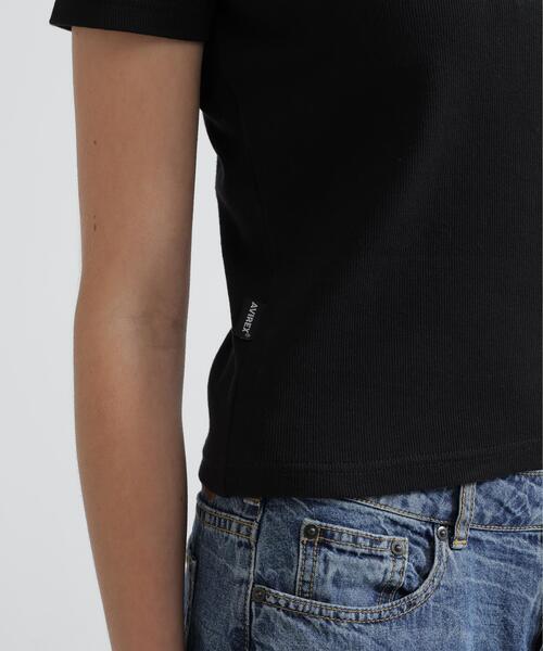 AVIREX(アヴィレックス)の「《DAILY/WOMAN》 S/S HENLEY NECK T-SHIRT(Tシャツ/カットソー・レディース・ブラック/ホワイト・M/S)」の10枚目の写真
