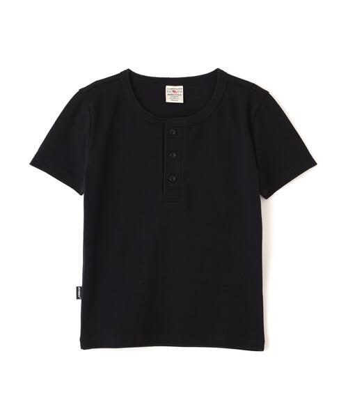AVIREX(アヴィレックス)の「《DAILY/WOMAN》 S/S HENLEY NECK T-SHIRT(Tシャツ/カットソー・レディース・ブラック/ホワイト・M/S)」の14枚目の写真