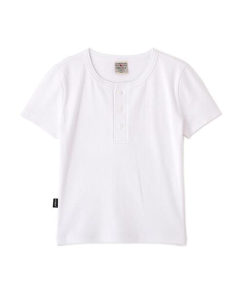 AVIREX(アヴィレックス)の「《DAILY/WOMAN》 S/S HENLEY NECK T-SHIRT(Tシャツ/カットソー・レディース・ブラック/ホワイト・M/S)」の6枚目の写真