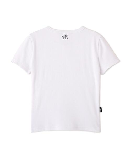 AVIREX(アヴィレックス)の「《DAILY/WOMAN》 S/S HENLEY NECK T-SHIRT(Tシャツ/カットソー・レディース・ブラック/ホワイト・M/S)」の7枚目の写真