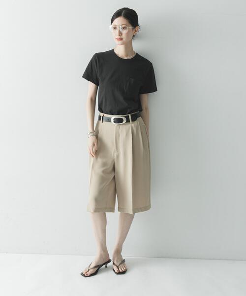 URBAN RESEARCH（アーバンリサーチ）の「『UR TECH DRYLUXE』ハーフパンツ（その他パンツ・レディース・ベージュ/ブラック・38/36）」の22枚目の写真