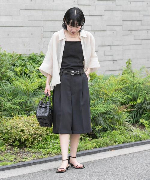 URBAN RESEARCH（アーバンリサーチ）の「『UR TECH DRYLUXE』ハーフパンツ（その他パンツ・レディース・ベージュ/ブラック・38/36）」の3枚目の写真