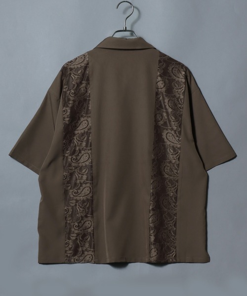 ANPAS(アンパス)の「Short-Sleeve Lace Panel Shirt / レースパネル半袖シャツ オープンカラー 開襟シャツ メンズ トップス(シャツ/ブラウス・メンズ・ブラック/ブラウン/ホワイト・L/M)」の11枚目の写真