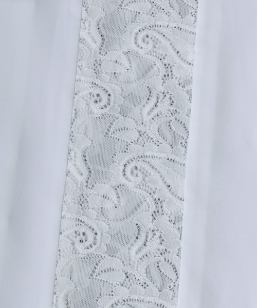 ANPAS(アンパス)の「Short-Sleeve Lace Panel Shirt / レースパネル半袖シャツ オープンカラー 開襟シャツ メンズ トップス(シャツ/ブラウス・メンズ・ブラック/ブラウン/ホワイト・L/M)」の6枚目の写真