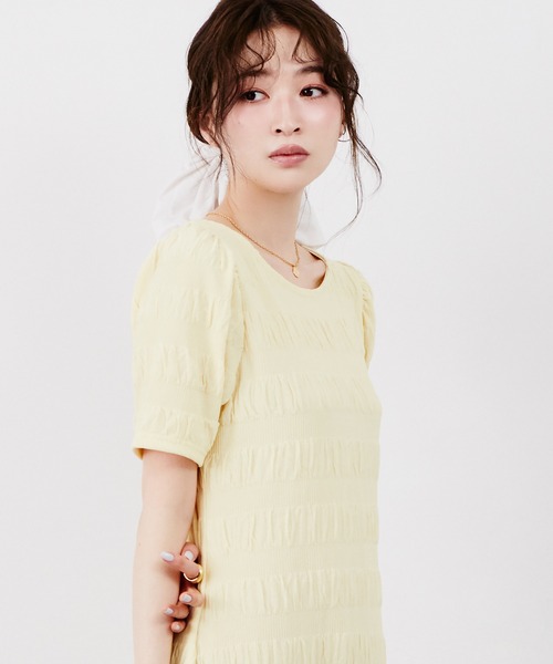 Tiny EDEN(タイニーエデン)の「ぽこぽこカットワンピース(ワンピース・レディース・ブルー/アイボリー/ブラック・FREE)」の13枚目の写真