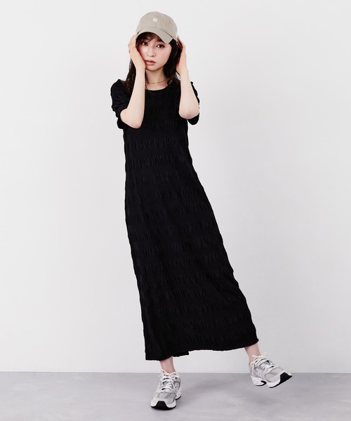 Tiny EDEN(タイニーエデン)の「ぽこぽこカットワンピース(ワンピース・レディース・ブルー/アイボリー/ブラック・FREE)」の17枚目の写真