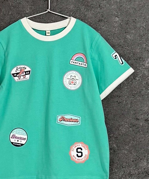 Universal Style Wear（ユニバーサルスタイルウェア）の「ガールズプリント半袖Tシャツ（Tシャツ/カットソー・キッズ・オフホワイト/ブルー/ブラック/グリーン/ピンク/チャコール・120/130/140/150/160/110）」の4枚目の写真