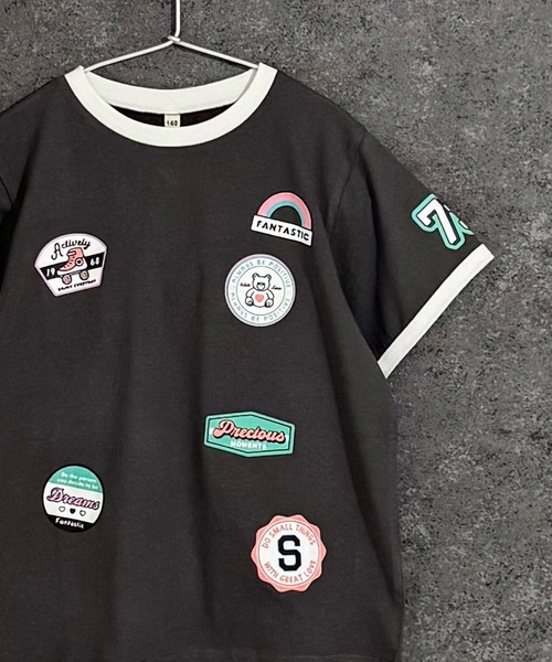 Universal Style Wear（ユニバーサルスタイルウェア）の「ガールズプリント半袖Tシャツ（Tシャツ/カットソー・キッズ・オフホワイト/ブルー/ブラック/グリーン/ピンク/チャコール・120/130/140/150/160/110）」の3枚目の写真