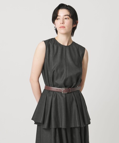 新品　MARW UNITED ARROWS トップス　 ノースリーブ　ブラウス MARW UNITED ARROWS＞フレア ノースリーブ ブラウス UVカット・接触冷