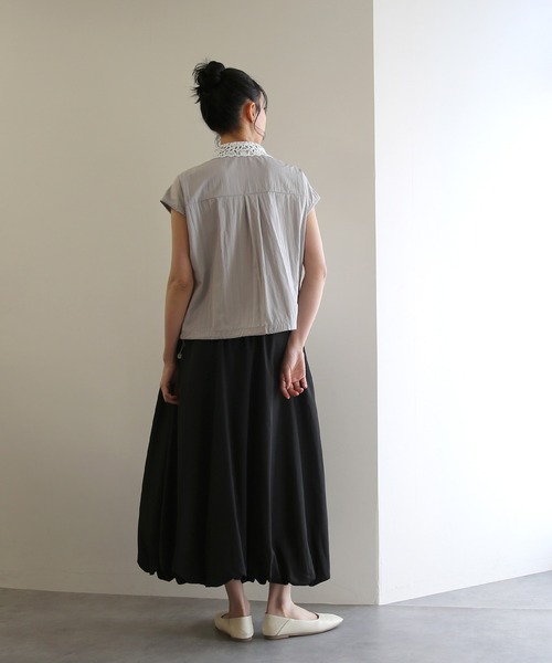 No one knows（ノーワンノーズ）の「ZOZO限定 コードレースシャツ（シャツ/ブラウス・レディース・ホワイト系/ブラック・FREE）」の7枚目の写真