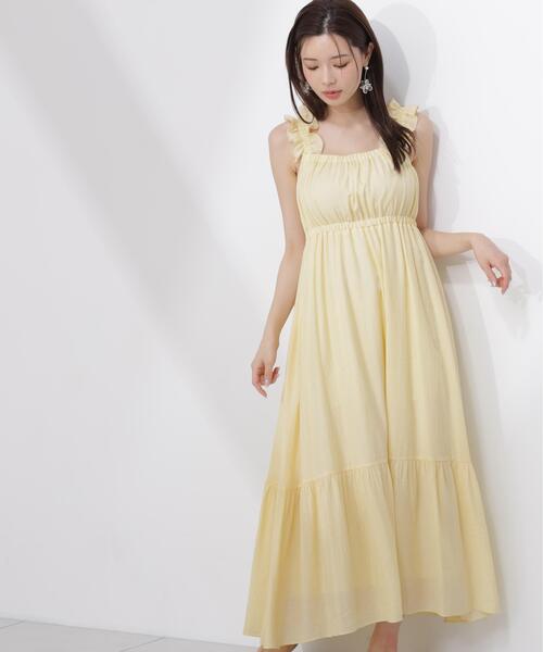 PROPORTION BODY DRESSING(プロポーションボディドレッシング)の「<E>フリルショルダーティアードワンピース / 1216247601(ワンピース・レディース・イエロー/ブラック・SMALL/P/S/MEDIUM)」の8枚目の写真