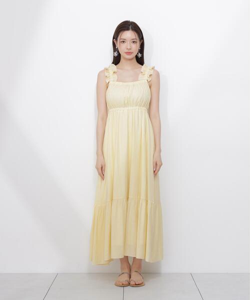 PROPORTION BODY DRESSING(プロポーションボディドレッシング)の「<E>フリルショルダーティアードワンピース / 1216247601(ワンピース・レディース・イエロー/ブラック・SMALL/P/S/MEDIUM)」の10枚目の写真