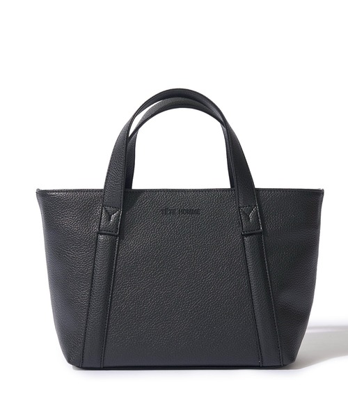 TETE HOMME(テットオム)の「スプリットレザーミニトートバッグ / ドライビングバッグ(トートバッグ・メンズ・ブラック系1/ブラック系2・FREE)」の2枚目の写真