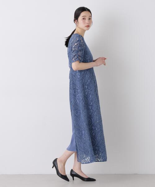 kaene(カエン)の「kaene/配色レースエプロンワンピース(ワンピース・レディース・ブルー・38)」の6枚目の写真