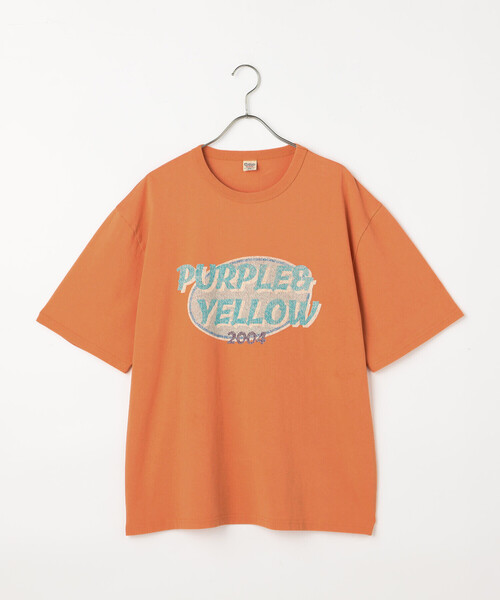 Purple&Yellow(パープルアンドイエロー)の「カスレロゴプリント フロスト半袖Tシャツ(Tシャツ/カットソー・メンズ・ホワイト/ブラック/オレンジ/ミント・SMALL/MEDIUM/LARGE)」の4枚目の写真