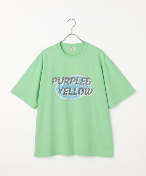 Purple&Yellow(パープルアンドイエロー)の「カスレロゴプリント フロスト半袖Tシャツ(Tシャツ/カットソー・メンズ・ホワイト/ブラック/オレンジ/ミント・SMALL/MEDIUM/LARGE)」の3枚目の写真