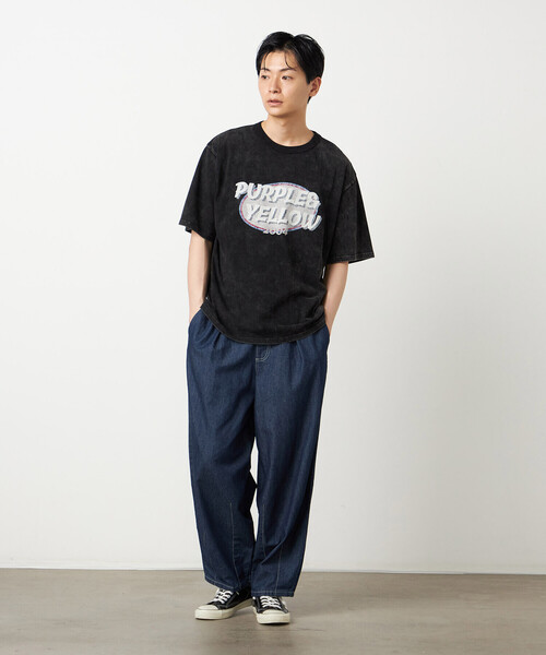 Purple&Yellow(パープルアンドイエロー)の「カスレロゴプリント フロスト半袖Tシャツ(Tシャツ/カットソー・メンズ・ホワイト/ブラック/オレンジ/ミント・SMALL/MEDIUM/LARGE)」の19枚目の写真