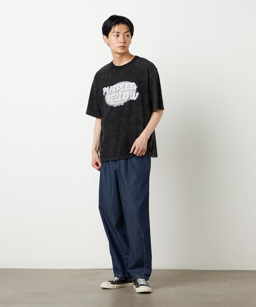 Purple&Yellow(パープルアンドイエロー)の「カスレロゴプリント フロスト半袖Tシャツ(Tシャツ/カットソー・メンズ・ホワイト/ブラック/オレンジ/ミント・SMALL/MEDIUM/LARGE)」の18枚目の写真