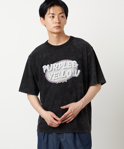 Purple&Yellow(パープルアンドイエロー)の「カスレロゴプリント フロスト半袖Tシャツ(Tシャツ/カットソー・メンズ・ホワイト/ブラック/オレンジ/ミント・SMALL/MEDIUM/LARGE)」の17枚目の写真