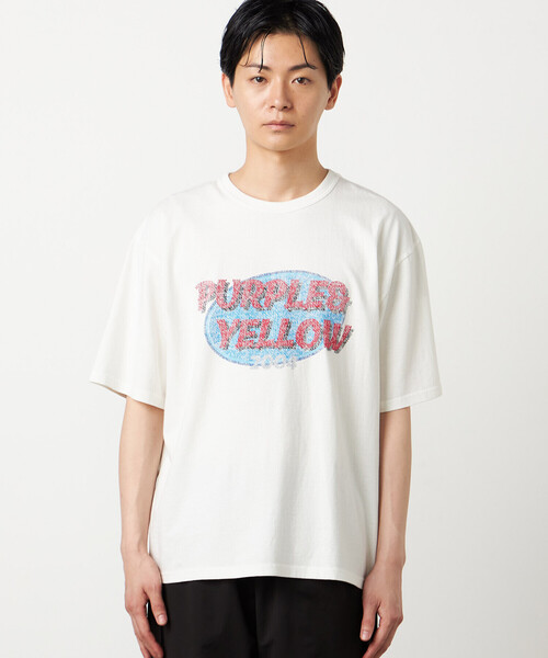 Purple&Yellow(パープルアンドイエロー)の「カスレロゴプリント フロスト半袖Tシャツ(Tシャツ/カットソー・メンズ・ホワイト/ブラック/オレンジ/ミント・SMALL/MEDIUM/LARGE)」の16枚目の写真