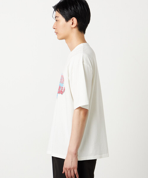 Purple&Yellow(パープルアンドイエロー)の「カスレロゴプリント フロスト半袖Tシャツ(Tシャツ/カットソー・メンズ・ホワイト/ブラック/オレンジ/ミント・SMALL/MEDIUM/LARGE)」の15枚目の写真