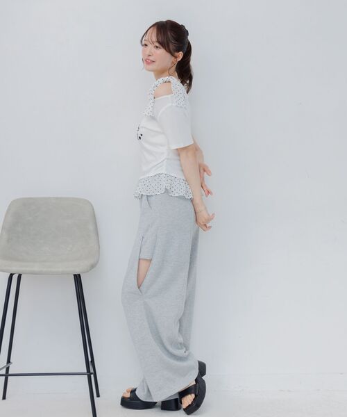 ems excite（エムズエキサイト）の「肩リボンドットフリルCT（Tシャツ/カットソー・レディース・ダークブルー/ホワイト/ライトグレー・FREE）」の21枚目の写真