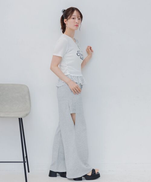ems excite（エムズエキサイト）の「肩リボンドットフリルCT（Tシャツ/カットソー・レディース・ダークブルー/ホワイト/ライトグレー・FREE）」の19枚目の写真
