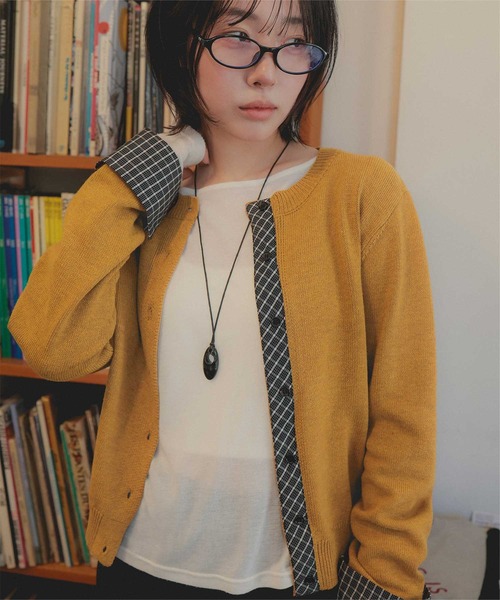 miette(ミエット)の「シャツレイヤード風クルーネックニットカーディガン(カーディガン/ボレロ・レディース・グレー/ブラウン/マスタード・FREE)」の19枚目の写真